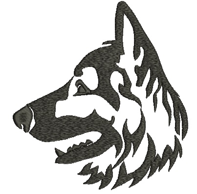 German Shepherd Peeking Dog embroidery design, instant download 