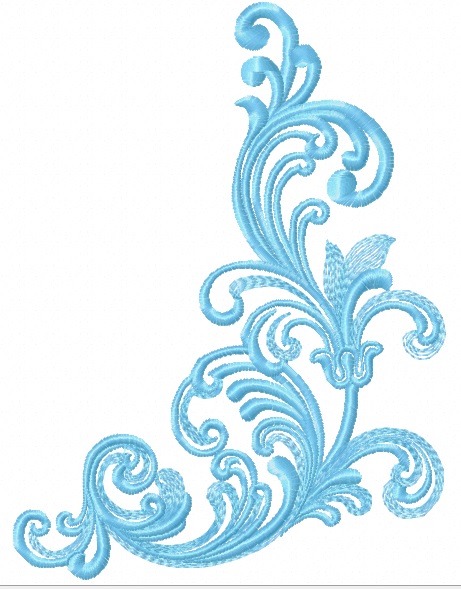 Floral Ornament machine embroidery design – instant download 