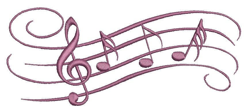 Musical notes machine embroidery design 