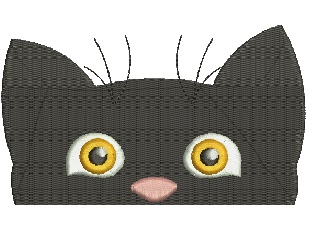  Peeking cat machine embroidery design – instant download 