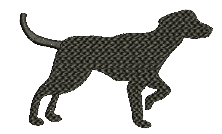 Pointing hunting dog machine embroidery design. 