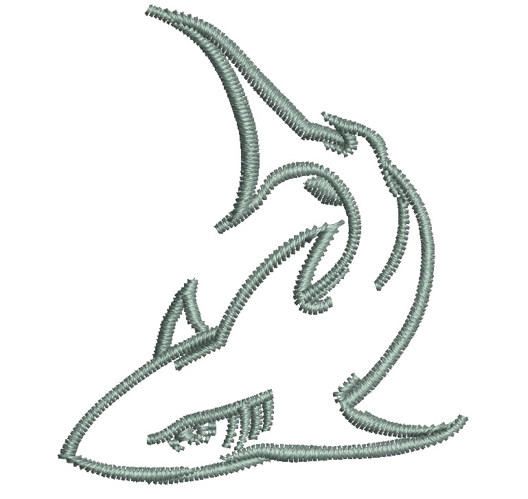 Shark machine embroidery design