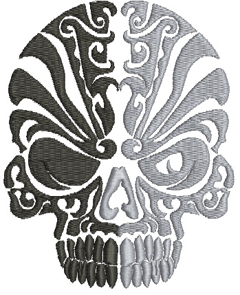 Skull machine embroidery design 