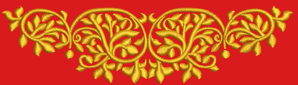 Vintage flower border machine embroidery design 