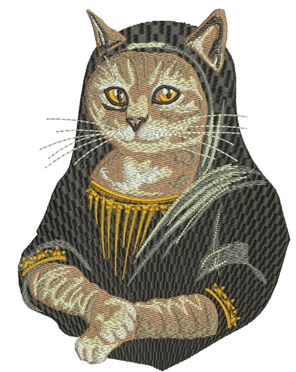 Mona Kisa machine embroidery design 