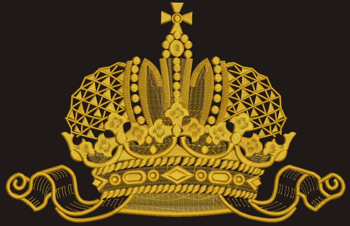 Imperial crown machine embroidery design  