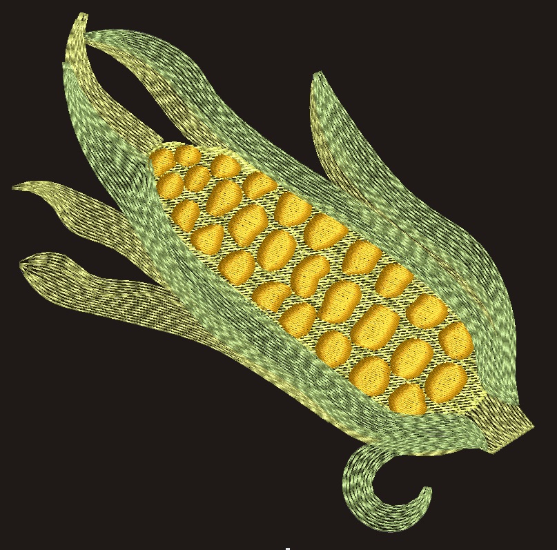 Ripe Corn Cob Machine Embroidery Design 