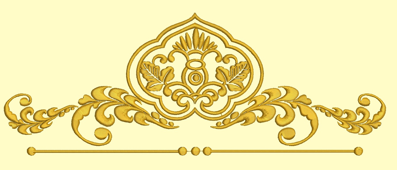 Golden Pattern Machine Embroidery Design 