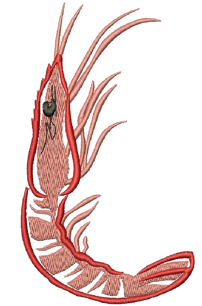 Shrimp Machine Embroidery Design 