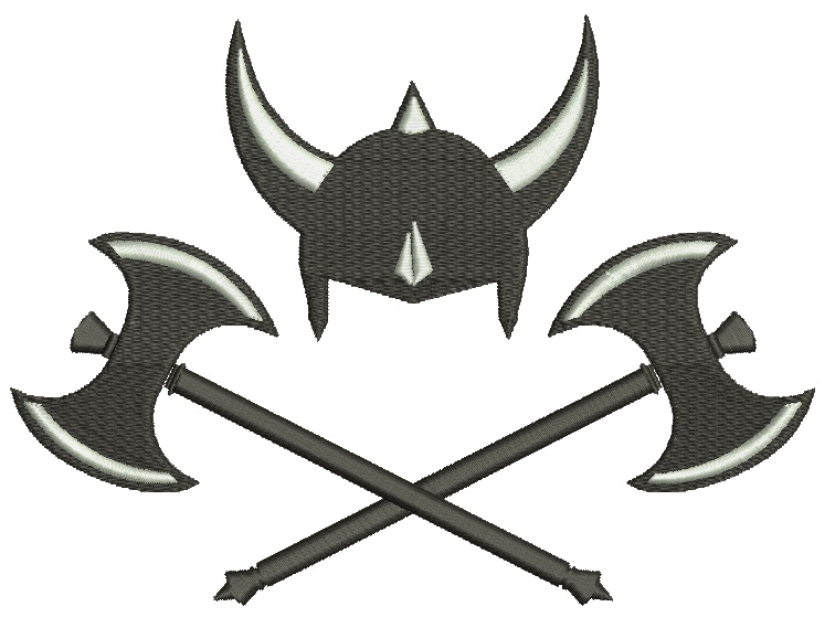 Viking Axes and Helmet Machine Embroidery Design 