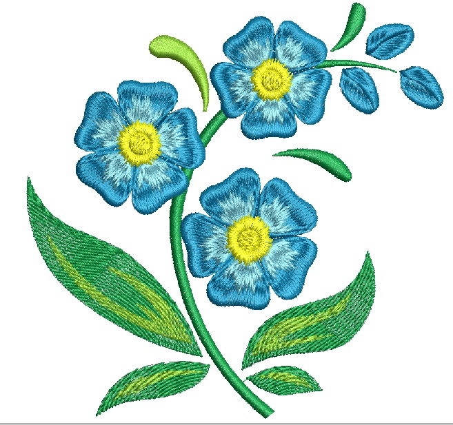 Wildflowers Forget-Me-Nots Machine Embroidery Designs 