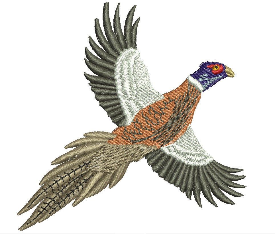 Pheasant Machine Embroidery Design Instant Download 