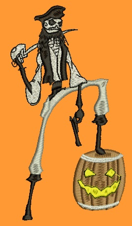 Pirate Skeleton Machine Embroidery Design 