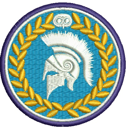 Spartan Helmet and Laurel Branch Machine Embroidery Design 