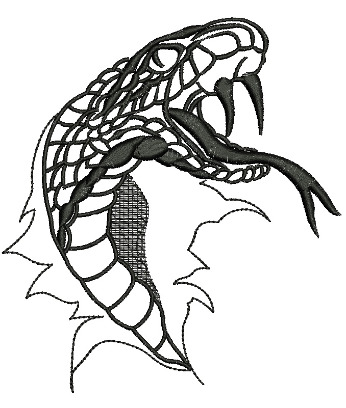 Cobra Machine Embroidery Design 