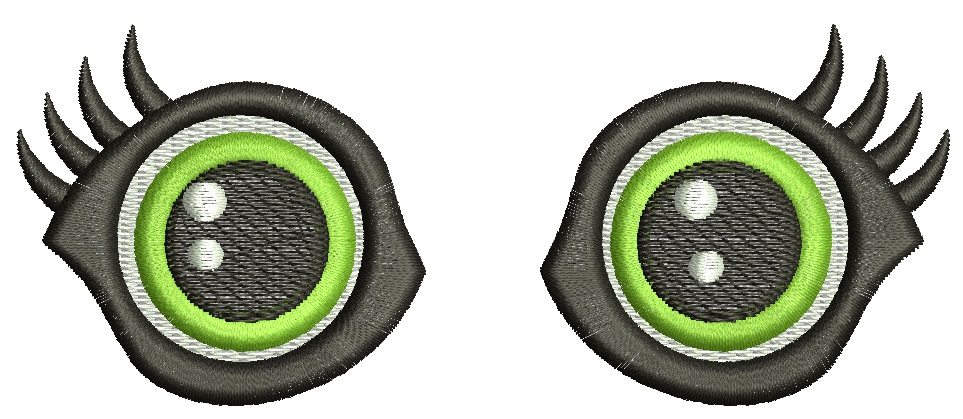 Pair Left and Right Eyes for Soft Toys Machine Embroidery Designs 