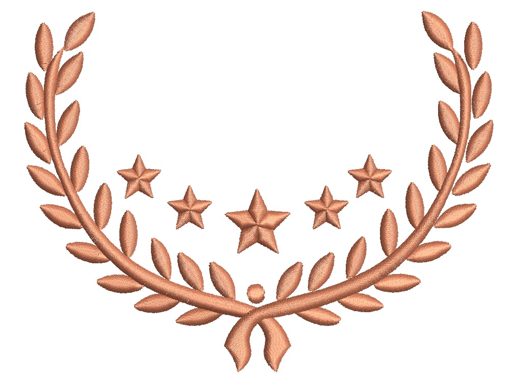 Stars and Laurel Wreath Machine Embroidery Design 