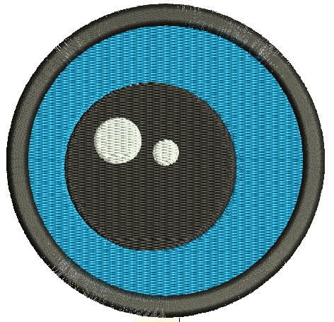 Big Blue Eye for a Doll Machine Embroidery Design 