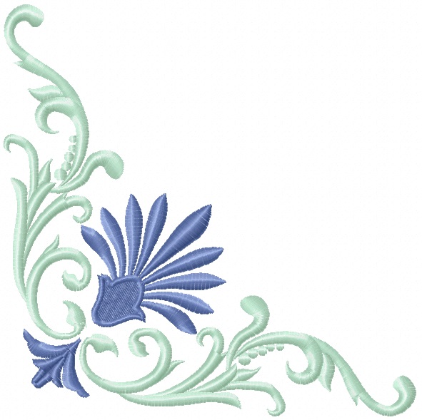 Scroll Corner Machine Embroidery Design 