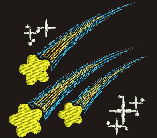 Shooting Stars Logo Machine Embroidery Design 