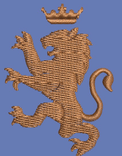 Royal Lion and Crown Machine Embroidery Design 