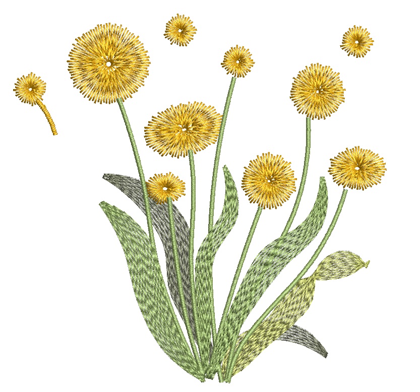 Blowball Dandelion Machine Embroidery Design  