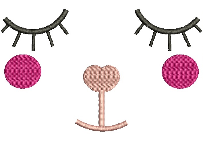 Bunny Rabbit Toy Muzzle Eyes Closed Machine Embroidery Design 