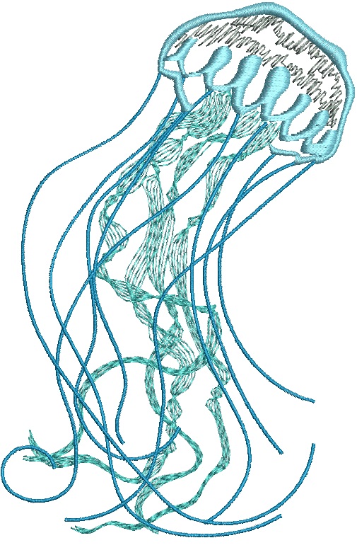 Medusa jellyfish Machine Embroidery Design  