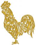 golden rooster embroidery, ornate rooster design, bird embroidery ...