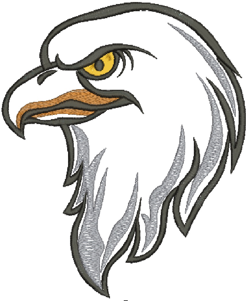 Eagle Head Applique Large Size Machine Embroidery Design 