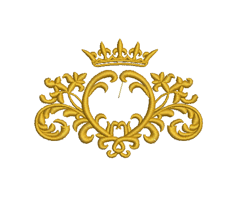 Crown and Monogram Frame Machine Embroidery Design   