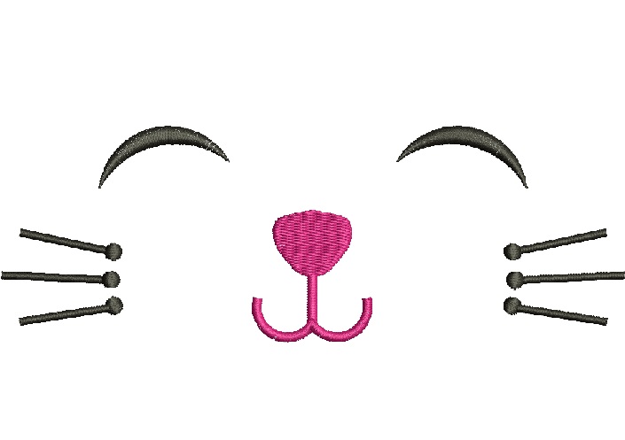 Rabbit Muzzle with Closed Eyes Machine Embroidery Design 