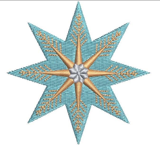 Christmas Star Machine Embroidery Design 