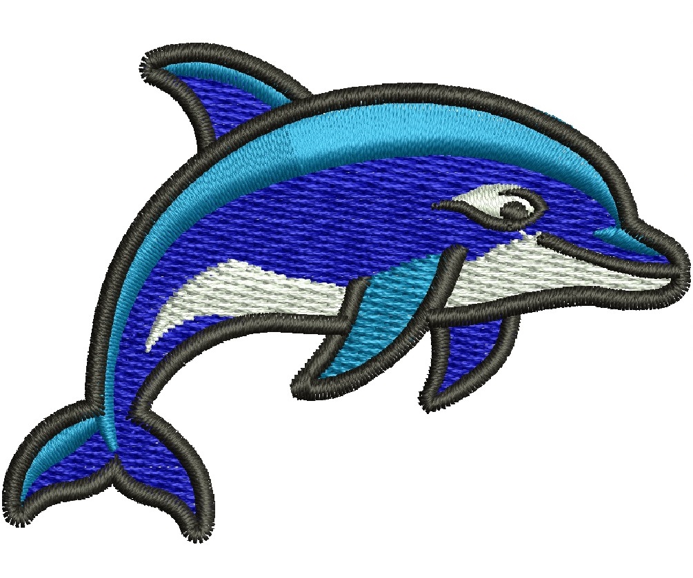 Dolphin Machine Embroidery Design 