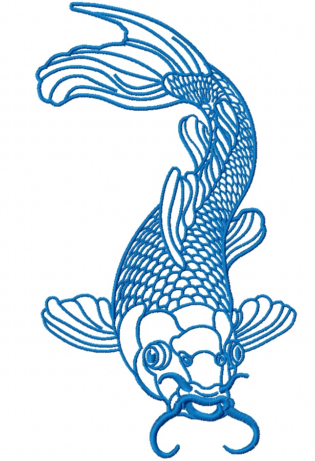 Koi carp Machine Embroidery Design 