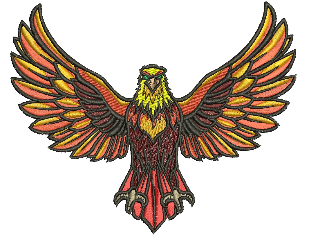 Phoenix Firebird Machine Embroidery Design 