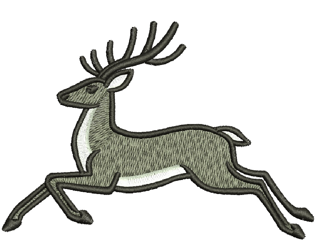 Running Reindeer Machine Embroidery Design 