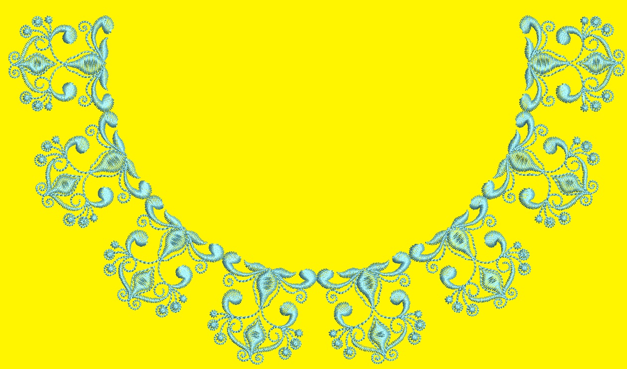 Ornamental Border and Neckline Machine Embroidery Design Set 