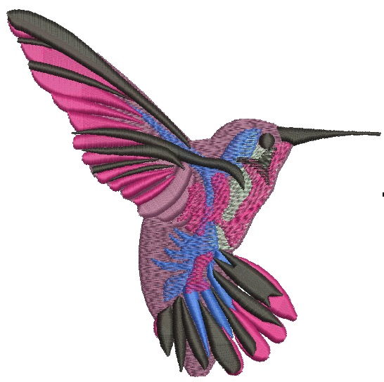 Hummingbird Machine Embroidery Design – Delicate Colibri Bird Pattern 