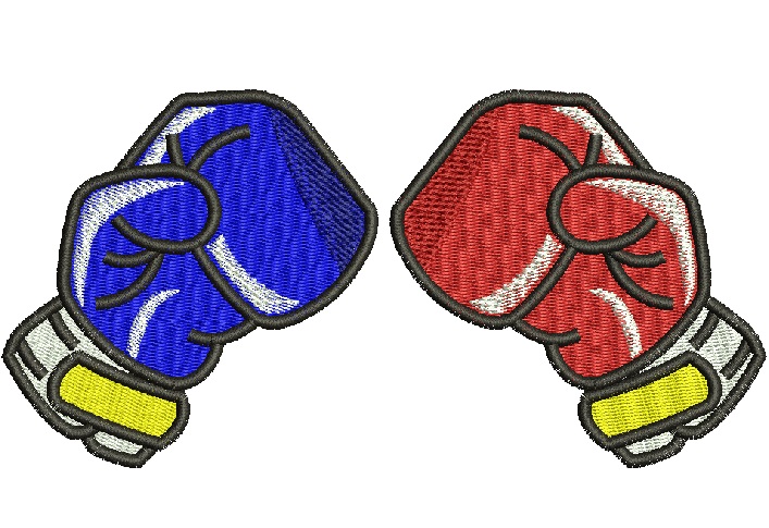 Boxing Gloves Boxer Machine Embroidery Design 
