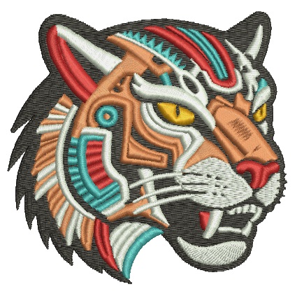 Tribal Tiger Head Machine Embroidery Design 