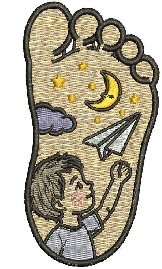 Baby Boy Footprint Machine Embroidery Design, Child Footprint Embroidery File, Nursery Decor, Paper Airplane Embroidery, Baby Shower Gift