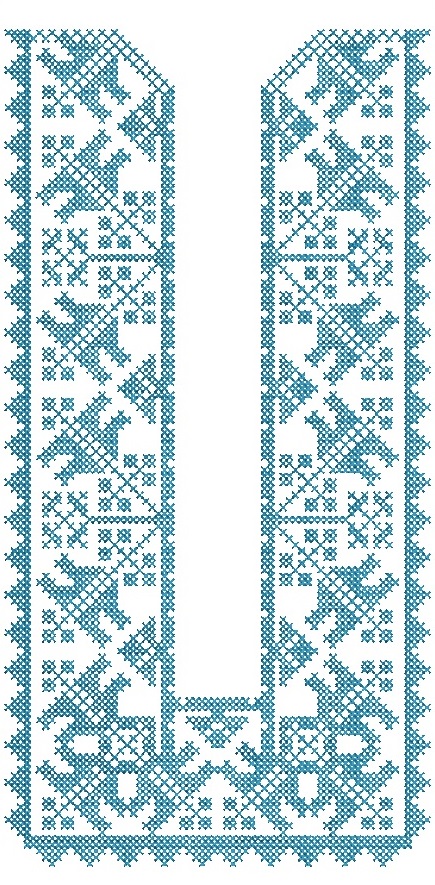 Romanian Moldovan Ukrainian Folk Embroidery Border Machine Embroidery Design, Traditional Cross Stitch Frame Set, Collar Sleeve Border PES DST