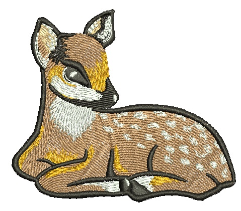 Free Cute Baby Deer Fawn Machine Embroidery Design Sample, Spotted Fawn File  