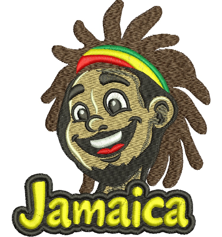 Jamaica Rastafari Man Machine Embroidery Design, Reggae Style Applique Pattern, Caribian Culture Embroidery File 