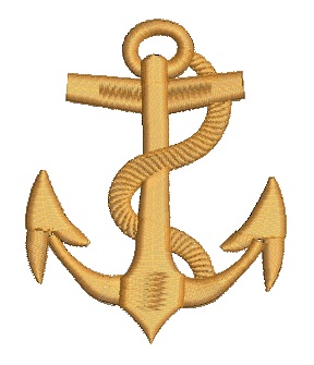 Nautical Anchor Machine Embroidery Design, Maritime Symbol Pattern 