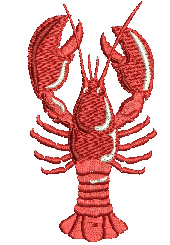 Red Lobster Machine Embroidery Design, Claws Crustacean Seafood Digital File, Marine Animal Pattern 