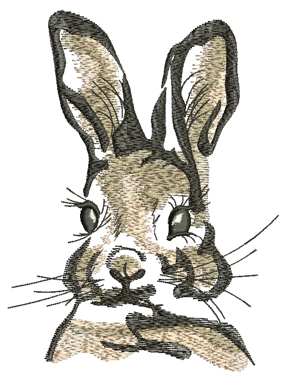 Vintage Rabbit Machine Embroidery Design, Sketch Bunny Face Patter and graphics formats  .ai .svg .psd .jpg High Quality / Instant Download