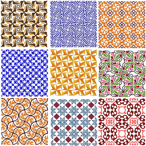 Tiles - 9 Square Quilt Blocks Machine Embroidery Designs set for 4x4 hoop