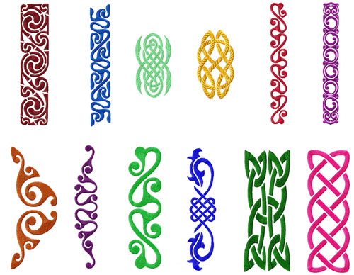 Celtic Borders Machine Embroidery Designs set 5x7